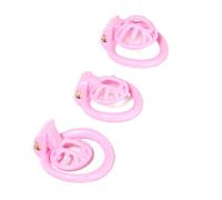 Negative/Micro/Small Chastity Cage for Sissy Sex Toys with 4 Size Cock Rings Pink/Black/White BDSM Penis Lock Adult Toys for Men Pink Micro