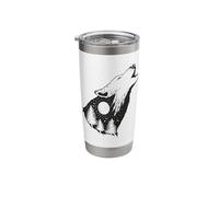 Negative Space of A Wolf with Forest Background Stainless Steel Insulated Tumbler