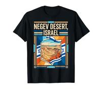 Negev Desert Israel Flag Canyon Cliffs Valley Retro Art T-Shirt