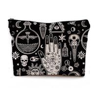 NEGIGA Green Luna Moth Witch Makeup Bag, Goth Gothic Butterfly Moth Makeup Bag, Witch Witchy Gifts for Women, Moon Small Makeup Cosmetic Bag for Purse, d