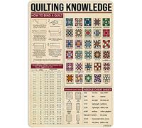 NEGLAI Quilting Knowledge Metal Signs Poster, Vintage Decorations Wall Art Decor 16x12 Inches