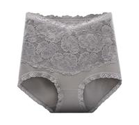 Negligee Lingerie Sexy High Waist Panties for Women Lace Sexy Plus Size Butt Lift Seamless Briefs Vintage Satin Chemise (Grey, XL)