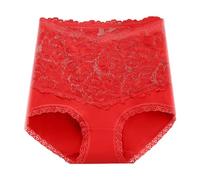 Negligee Lingerie Sexy High Waist Panties for Women Lace Sexy Plus Size Butt Lift Seamless Briefs Vintage Satin Chemise (Red, XXXL)