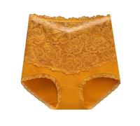 Negligee Lingerie Sexy High Waist Panties for Women Lace Sexy Plus Size Butt Lift Seamless Briefs Vintage Satin Chemise (Gold, XXXL)