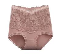 Negligee Lingerie Sexy High Waist Panties for Women Lace Sexy Plus Size Butt Lift Seamless Briefs Vintage Satin Chemise (XL) Pink