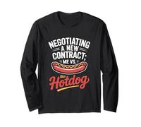 Negotiating a New Contract Me vs This Hotdog Labor Day Long Sleeve T-Shirt