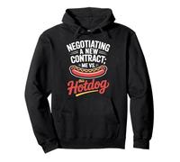 Negotiating a New Contract Me vs This Hotdog Labor Day Pullover Hoodie