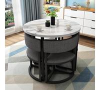 Negotiating table chairs set, round conference table with chairs set, Kitchen Table Set for 4, Kitchen Dining Table Set with Metal Frame, 5-Piece Dining Set, for Small Space, Apartment ( Color : Cloth