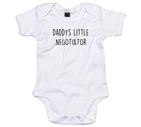 Negotiator Baby Body Suit Daddys Little Newborn Babygrow White with Black Print 12-18 Months