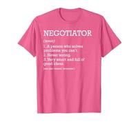 Negotiator Job Definition Personalized Funny Negotiator T-Shirt, Men, Pink Heather, X-Large