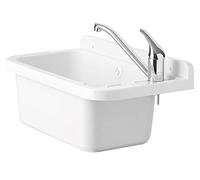 Negrari 2051 AMA Resin Acid-Resistant Moisture Resistant Wall-Mounted Basin Complete Set Outdoor White L 50 x D 34 x H 21 cm