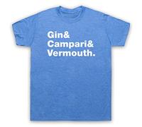 Negroni Classic Cocktail Ingredients Recipe Mens T-Shirt, Vintage Blue, Medium