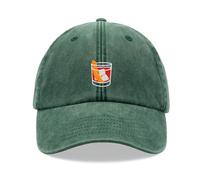 Negroni Cocktail Baseball Cap Vintage Washed Unisex Dad Hat Adjustable Bottle Green