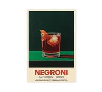 Negroni Cocktail Vintage Bar Kitchen Art Print Canvas Poster Bedroom Decor Landscape Office Room Decor Gift 8" L X 12" W