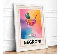 Negroni Poster Vintage Framed Wall Art Print A3 White