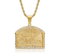 NEGS 18K Gold Plated Lord's Supper Pendant Stainless Steel Necklace For Men Women, The Last Supper Jesus with His Disciples 24 Inch Rope Chain Christian Prayer Jewelry Gift, Stainless Steel, Cubic