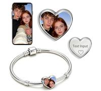 NEH Custom photo heart bracelet-customize with images and text | The perfect sentimental present for your wife, mum, or best friend on birthdays, anniversaries, or Mother’s Day.