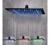 NeierThodore LED 16 Inch Square Shower Head Replacement with Rotatable Ball，Oil Rubbed Bronze