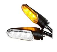 NEIGHBOBHOOD Universal 2pcs Motorcycle LED Turn Signal Lights Flowing Flashing Indicator Moto Biker motorcycle signal lights(White to yellow)