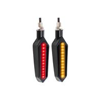 NEIGHBOBHOOD Universal Motorcycle LED Turn Signals Light 24LED 12V Flowing Water Blinker Lamp 10MM Moto Built Relay Flashing Indicator Lights motorcycle signal lights(2Pcs-Red to Yellow)