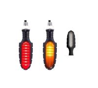 NEIGHBOBHOOD Universal Motorcycle Turn Signals Lights Built Relay Flasher 16LED Flowing Water Blinker 12V 10mm Moto Indicator Signal motorcycle signal lights(2Pcs Red to Yellow-T)