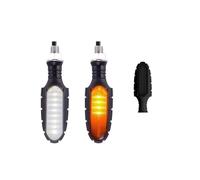 NEIGHBOBHOOD Universal Motorcycle Turn Signals Lights Built Relay Flasher 16LED Flowing Water Blinker 12V 10mm Moto Indicator Signal motorcycle signal lights(2P White to Yellow-S)