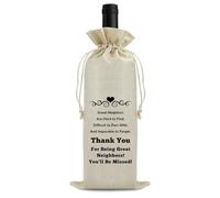 Neighbor Gift Housewarming Gifts for Neighbors Wine Bags New Home Gift for Neighbor Thank You Present for Neighbors House Warming Gifts Appreciation Farewell Moving Away Christmas Wine Bottle Bag
