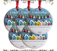 Neighbor Ornament 2025 - It Takes a Village,Neighbors like You Are Precious and Few,Thank You Neighbours Ornament,Christmas Ornaments 2025, for Neighbors(#a*5)