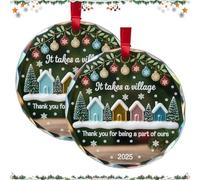 Neighbor Ornament 2025 - It Takes a Village,Neighbors like You Are Precious and Few,Thank You Neighbours Ornament,Christmas Ornaments 2025, for Neighbors(#b*2)