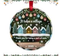 Neighbor Ornament 2025 - It Takes a Village,Neighbors like You Are Precious and Few,Thank You Neighbours Ornament,Christmas Ornaments 2025, for Neighbors(#b)