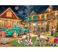 Neighborhood Fun Jigsaw Puzzle 1000 Pieces - Summer Puzzles for Adults with Interlocking, Randomly Shaped Pieces, 4th of July, Memory Lane, Quality Board - Vermont Christmas Company