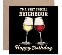 Neighbour Birthday Card, Bday Wine