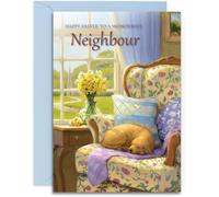 Neighbour Easter Card - Time for a Nap - A5 Size with Envelope