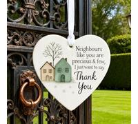 Neighbours Like You Are Precious & Few Ceramic Plaques - Thank You Neighbours Heart-Shaped Ornament - Heart-Shaped Decorative Sign for Home or Garden Room - ThankYou Gift for Kind Neighbour-s