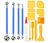 Neikafan 16pcs Silicone Caulking Tool Kit,10 Sealant Remover Tool,4 Caulking Tool Metal Ball,1 Sealant Nozzles with 1 Caps Silicone Sealant Grout Finishing Tool Set for Bathroom Kitchen Floor Corner