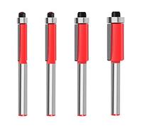 Neikafan 4 Pcs Flush Trim Router Bit Set Shank with Bearing Milling Cutter Tools Industrial Grade Template Pattern Flush Trimming Router Bit for Woodworking Milling Cutter Tools 1/4" 5/16" 3/8" 1/2"