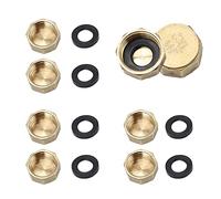 Neikafan 6PCS Brass Cap Female Blanking Stop Cap with Washers 1/2" Brass Blanking End Cap BSP Brass Caps No Leaks Plumbing Fittings for Washing Machine Radiator Valve Faucets Tap