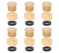 Neikafan Brass Blanking Cap 3/8 12 Pcs Threaded Cap for Radiator Pipe Water Stop End Cap Male and Female for Washing Machine Radiator Valve Faucets Tap Plumbing Fittings with Washers