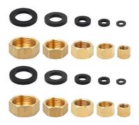 Neikafan Brass Blanking Caps 1/8 1/4 3/8 3/4 1/2 Stop End 10 Pcs Compression Washing Machine 3/4 Brass Blanking Nut Cap Female with Sealing Washer for Radiator Valve Pipe Fittings