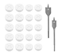 Neikafan Cable Grommet White Flexible 20 Pcs Desk Cable Hole Cover Rubber Grommets 20mm 25mm with 2 Pcs Drill Bit for Office Home Computer Desk Cable Management Grommet Tidy Wall Hole Cover