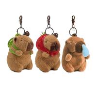 Neikafan Capybara Plush Keyring 3 Pcs Keychain Capybara Turtle Plush Keyring Cute Capybar Toys for Keychain Handbag Accessories Birthday Gifts, Capibara Keychains Pendant for Kids Adults