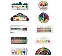 Neikafan Pin Badge Social Battery Brooch 8 Pcs Social Energy Pin | Mood Energy Level Badge Pin Emotional Support Battery Indicator Brooch Social-battery Sliding Enamel Pin Badge Mood Tracker