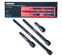 NEIKO 00248A 1/2-Inch-Drive Impact Extension-Bar Set, Impact Socket Extension Made with CRV Steel, 1/2 Impact Extension Set Includes 3-Inch, 5-Inch, 10-inch, 15-inch