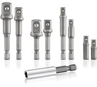 NEIKO 00257 Socket Adapter Extension Drill Bit Set | 9 Piece | ¼”, 3/8”, and ½” Drives | Cr-V Steel