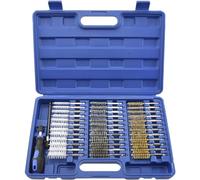 NEIKO 00325A Wire Brush Drill Attachments with 1/4-Inch Hex Shank, SAE and MM Brushes Assortment, Mountable on Power Drill or Die Grinder, 38-Piece Set
