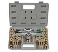 NEIKO 00911A SAE Tap and Die Set, Titanium-Coated Alloy Steel Taps and Dies, Large Threading-Tool Kit with Storage Case, 40-Piece Set