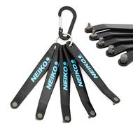 NEIKO 01321A Ultra Low Profile Offset Screwdriver Hex Set, 5 Pc, Heavy Duty S2 Steel Construction, MM, 10mm Bit Depth, Angled Hex Bit, Bent Screwdriver for Tight Spaces, Allen Wrench Keychain