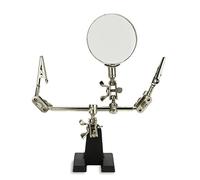 NEIKO 01902 Adjustable Helping Hand with Magnifying Glass, Third Hand Solder Aid, Soldering Wire Station Stand with Dual Alligator Clips and a Heavy Base, Beading & Jewelry Making Tools, Solder Holder