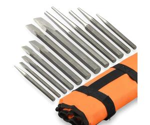 NEIKO 02623A Cold Chisel and Punch Set | 12 Piece | Cr-V Steel | Remove Pins and Bushings | Cut or Split Steel Objects