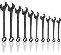 Neiko 03129A Jumbo Combination Wrench Set, 10-Piece Open-End Wrench Set, SAE Sizes 1 5/16 Inches to 2 Inches for Large Vehicles, Black Oxide Finish